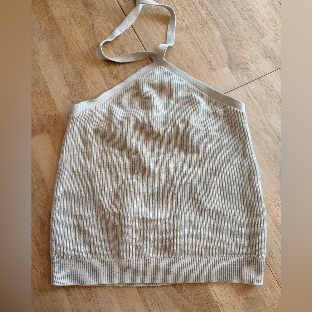J. Crew Cream Ribbed Knit Top